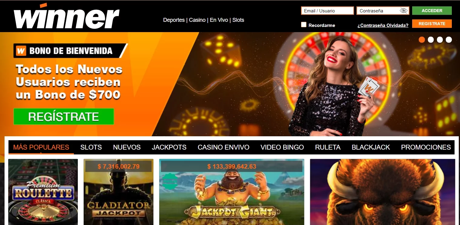 inicio casino Winner MX